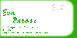 eva marosi business card